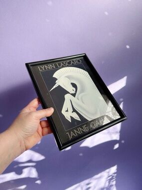 Lynn Lascaro Framed Unicorn Art Print - Black Frame, White Illustration